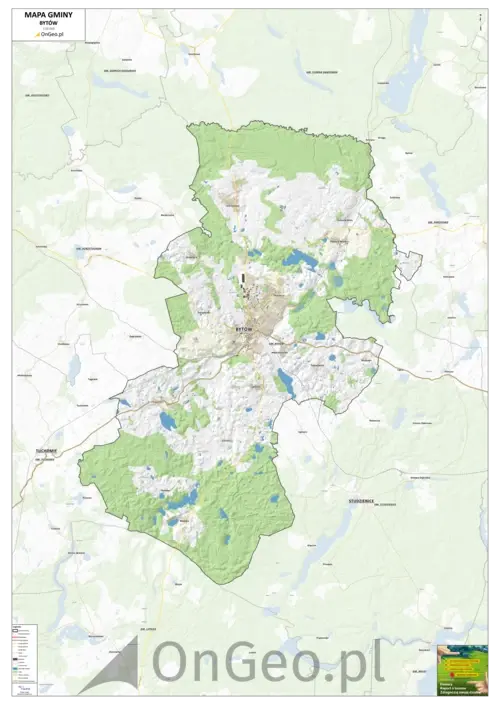 Mapa gminy Bytów